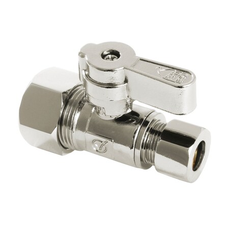 Kingston Brass KF5335PN 5/8-Inch OD x 3/8-Inch OD Comp Straight Stop Valve, Polished Nickel KF5335PN